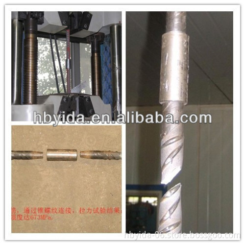 100% Bar Break tensile strenght above 673Mpa Uk rebar application with tapered thread coupler